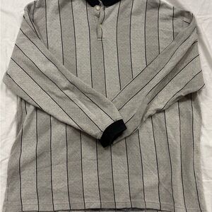 Vintage 90’s Bugle Boy Exclusive Long Sleeve Polo Gray Black Size XXL
